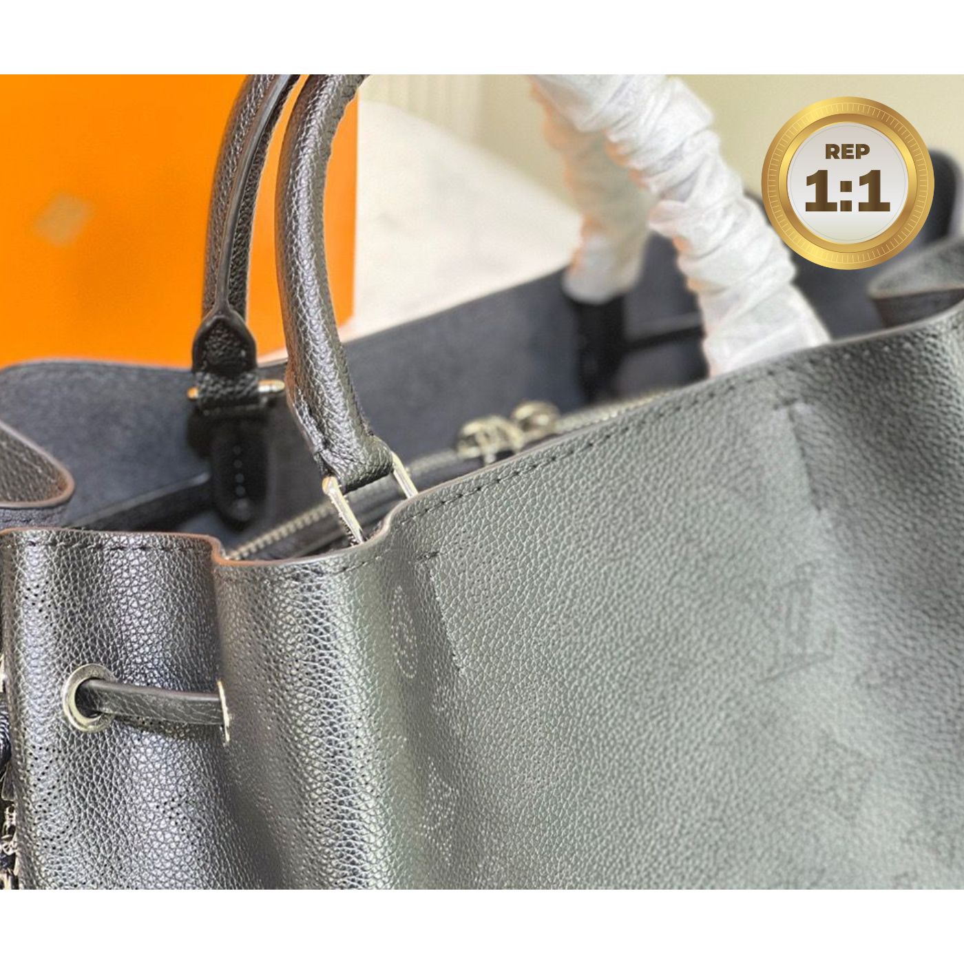 [REP 1:1] Louis Vuitton Bella Tote Mahina Black For Women 12.6in/32cm